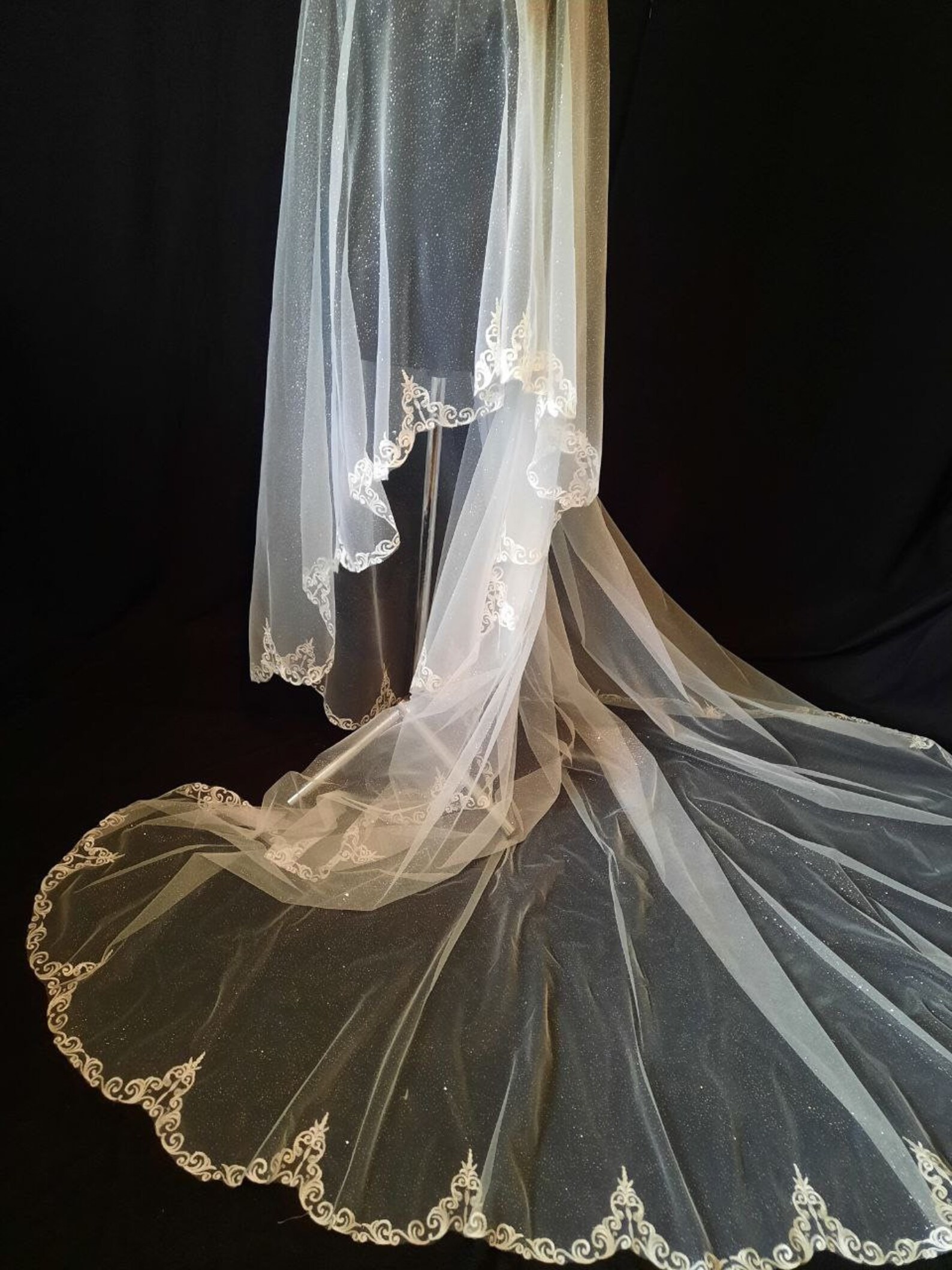 Glitter Wedding Veil Glitter Bridal Veil Sparkle Veil Tulle Etsy