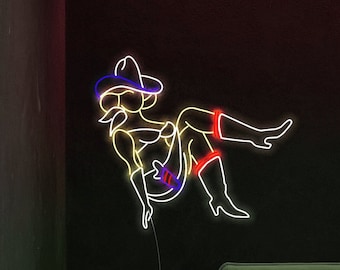 Cowboy girl  neon sign |  Cowboy  Hat neon sign | Cowboy girl home decor | Cowboy  light decor