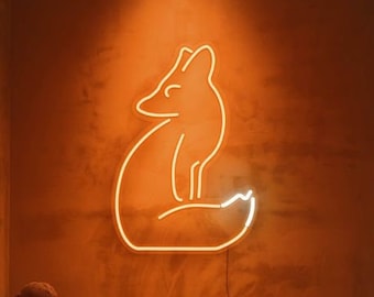 Fuchs Neon Schild - Fuchs led neon, Tier neon, orange neon, schön