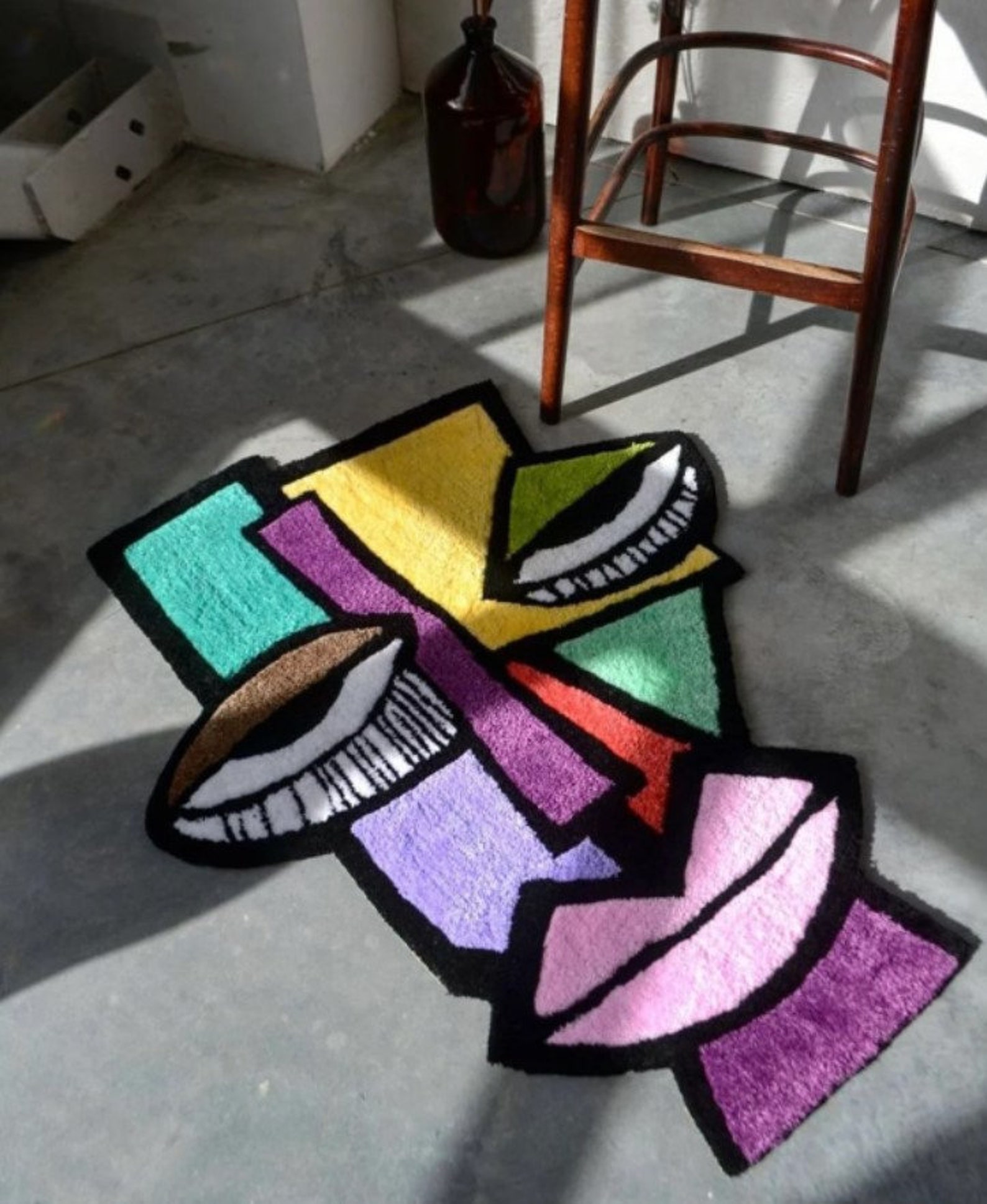 Abstract Face Rug Bespoke Rug Any Logo Rug Any Symbol Rug Etsy