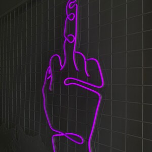 Middle Finger Neon Sign Neon Light Neon Work Neon One - Etsy