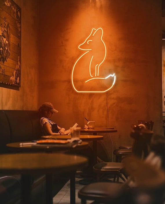 Fox Neon Sign Fox Led Neon Animal Neon Orange Neon Beautifull