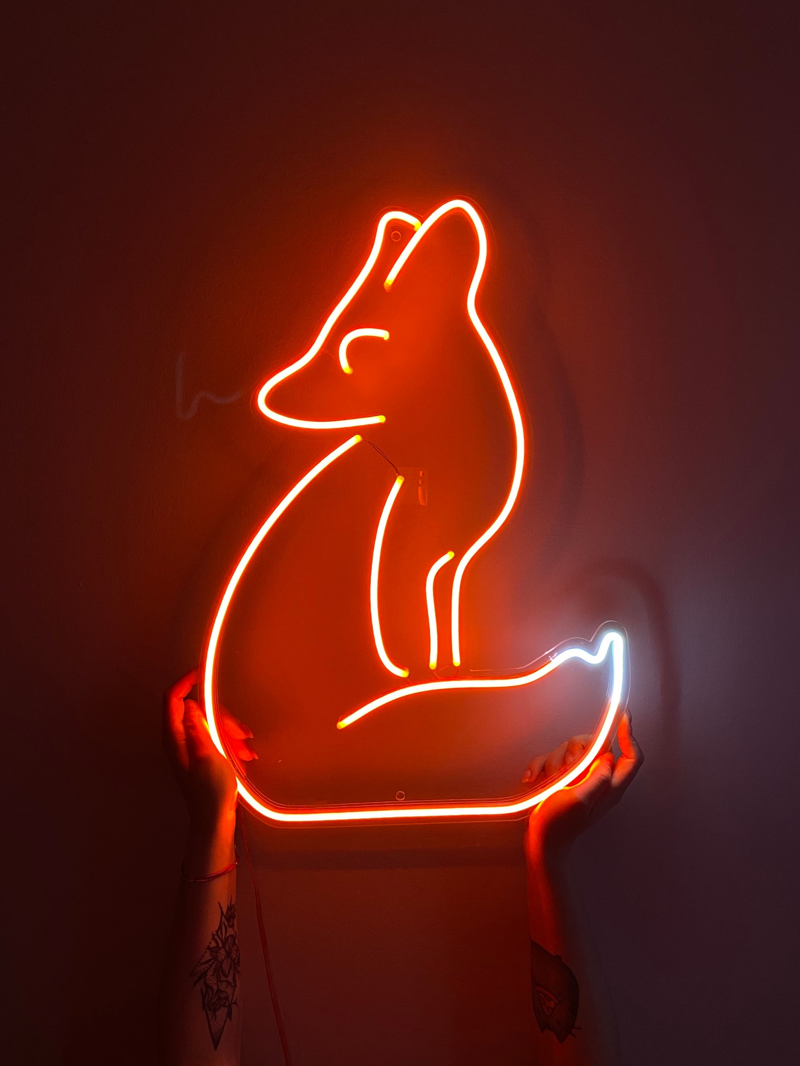 Fox Neon Sign Fox Led Neon Animal Neon Orange Neon Etsy