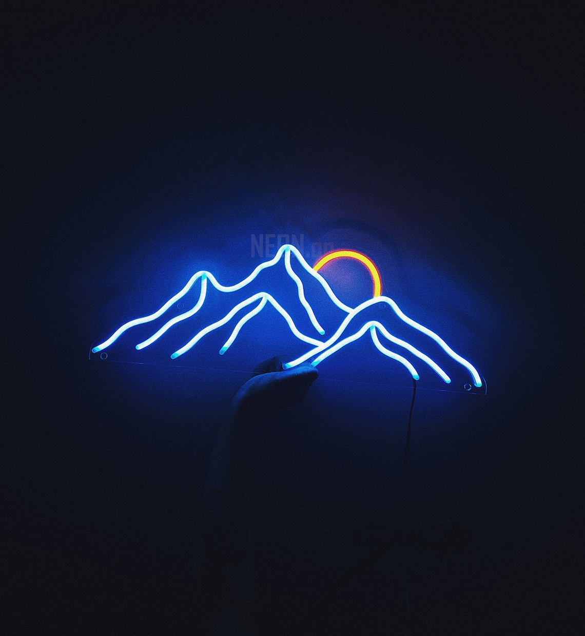 Mountains Led Neon Sign Sunrise Home Decor Sunset Wall Art | Etsy