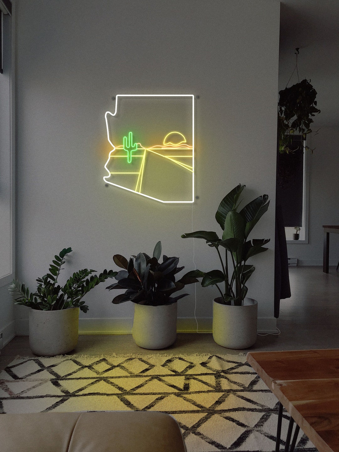 State of Arizona Sunset Neon Sign, Arizona Southwes Sign, Sunset Road