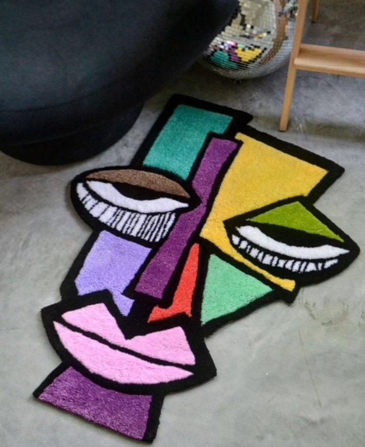 Abstract Face Rug Bespoke Rug Any Logo Rug Any Symbol Rug Etsy