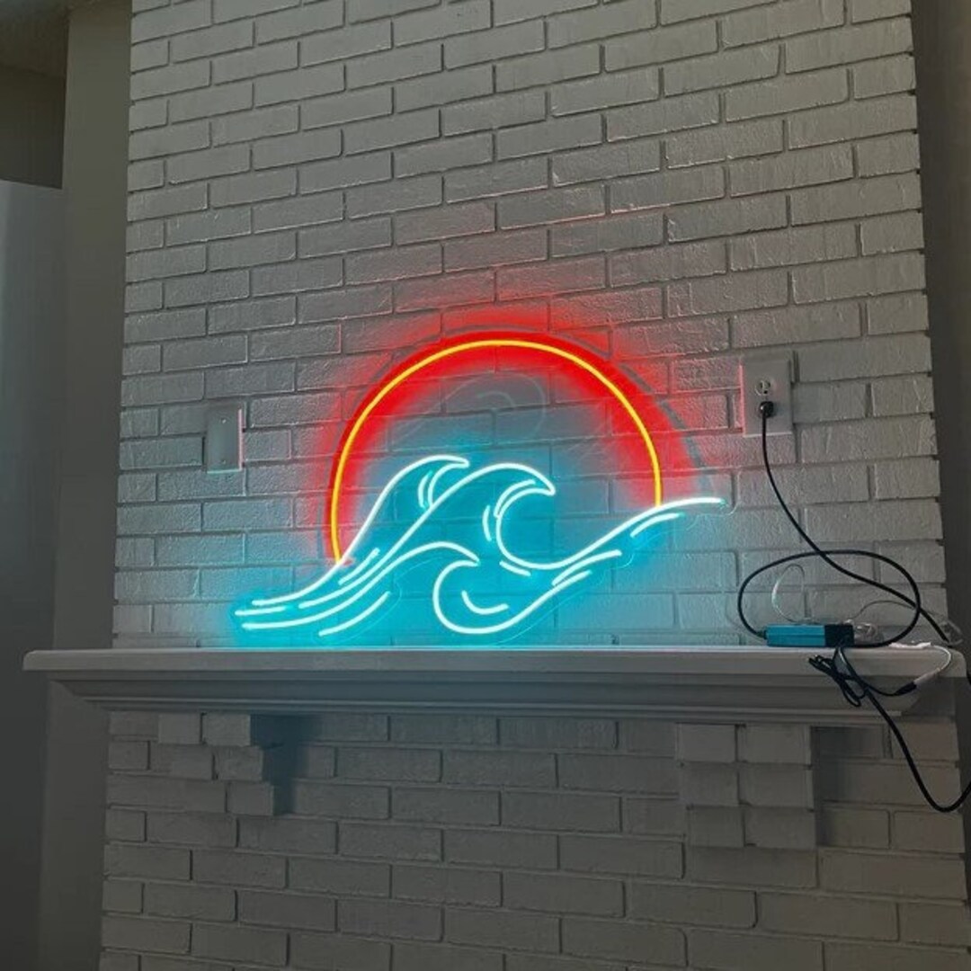 Sunset wave  - LED Neon Sign,Gift,Wall Decor,Custom Sign,Neon Gaming Sign,Neon Gaming Logo,Bright Neon Lights,Anime Neon Sign