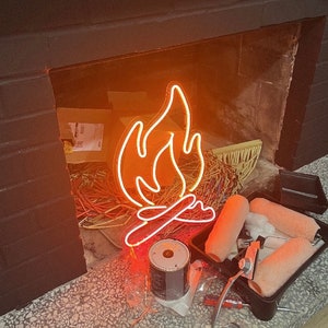 Fire Neon Sign, Fire Led Sign, Fire Light up Sign, Bonfire Neon Sign ...