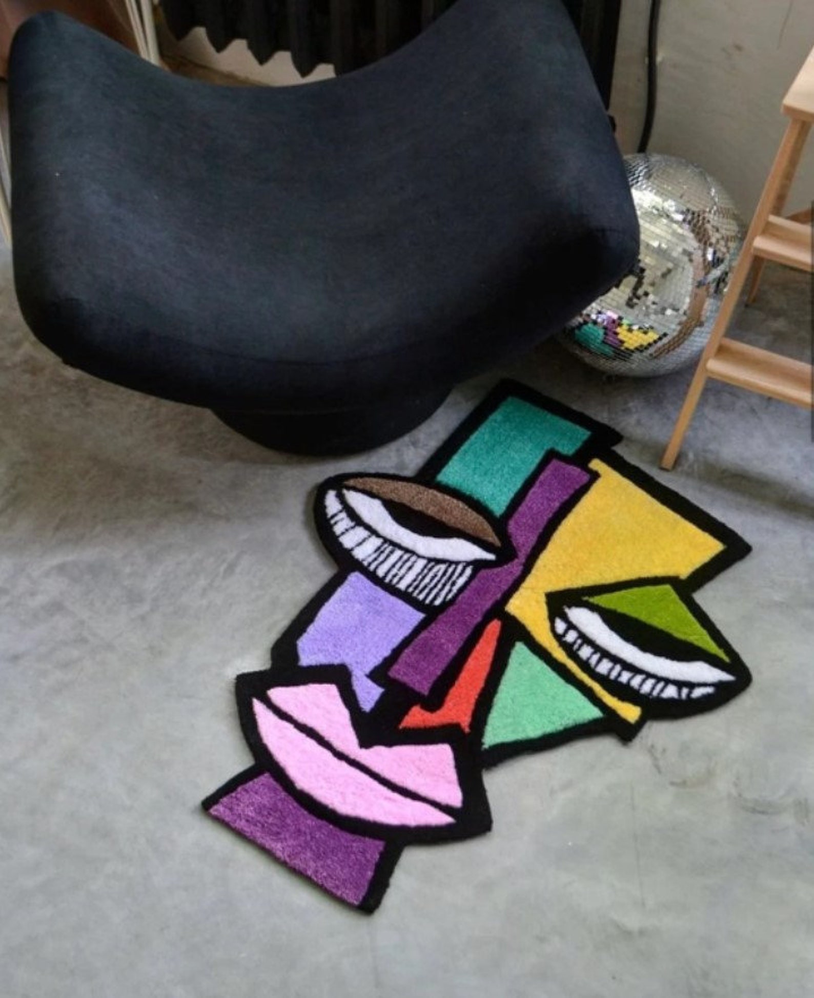 Abstract Face Rug Bespoke Rug Any Logo Rug Any Symbol Rug Etsy