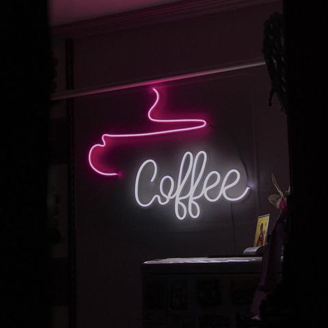 Coffe acrylic sign neon sign light led neon coffe neon | Etsy