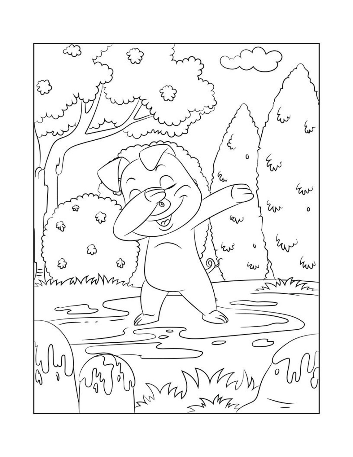 Dabbing Animals Coloring Book 30 Pages Printables Etsy
