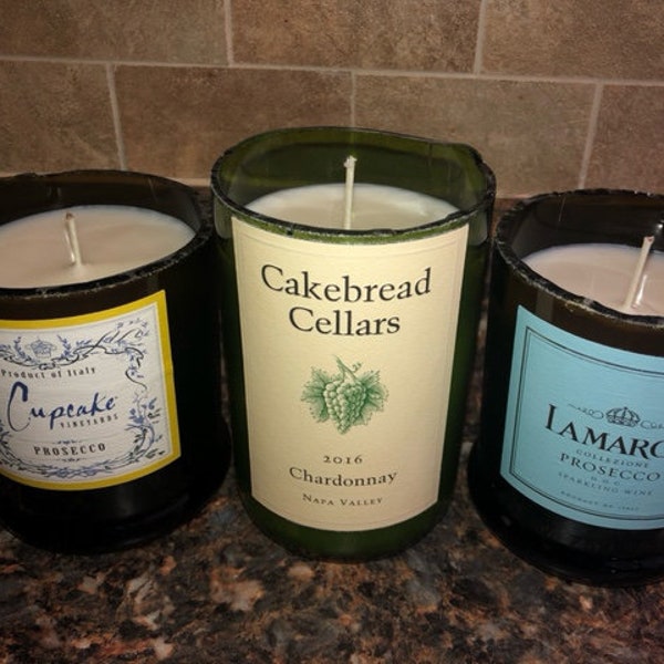 Wine Bottle Candle Etsy