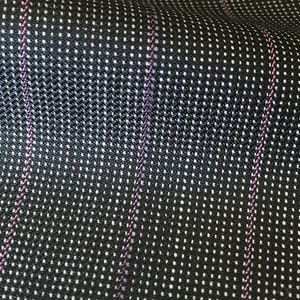 Grey Pindot With Lilac Stripe Quartz Super 100&#39;s Suiting & Jacketing Fabric