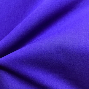 Blue/Purple Plain Wool Mohair Jacketing And Suiting Fabric