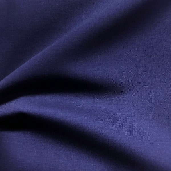 French Blue Plain Wool Mohair Jacketing And Suiting Fabric