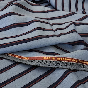 Light Blue With Navy/Red Stripe 1&#39;&#39; Jacketing Boating Blazer Fabric