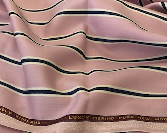 Pink With White/Navy Stripe 1 1/4'' Jacketing Boating Blazer Fabric