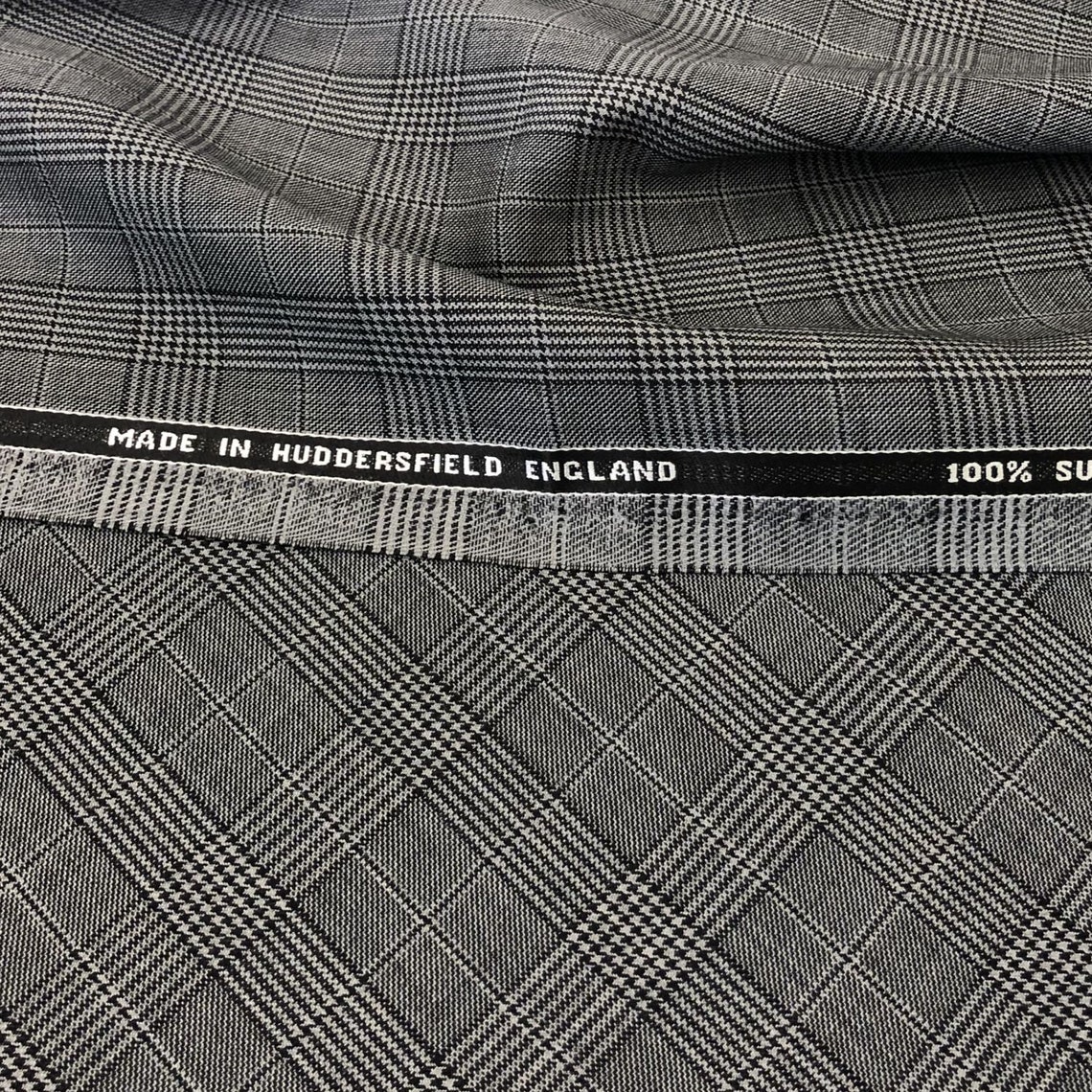 Grey & Black Glen Plaid Check Quartz Vol 2. VV Finish Fabric - Etsy