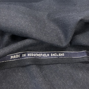 Midnight Navy With Subdued Black Check Flannel Suiting Jacketing Fabric