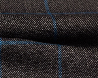 Grau mit blau Check Jacke und Anzug Stoff