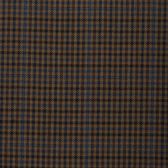 Gun Club Brown With Blue Overcheck Onyx Super 100's Luxury