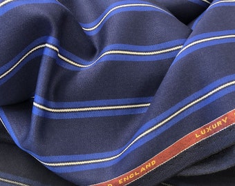 Navy With Blue/White Stripe 1 1/4'' Jacketing Boating Blazer Fabric