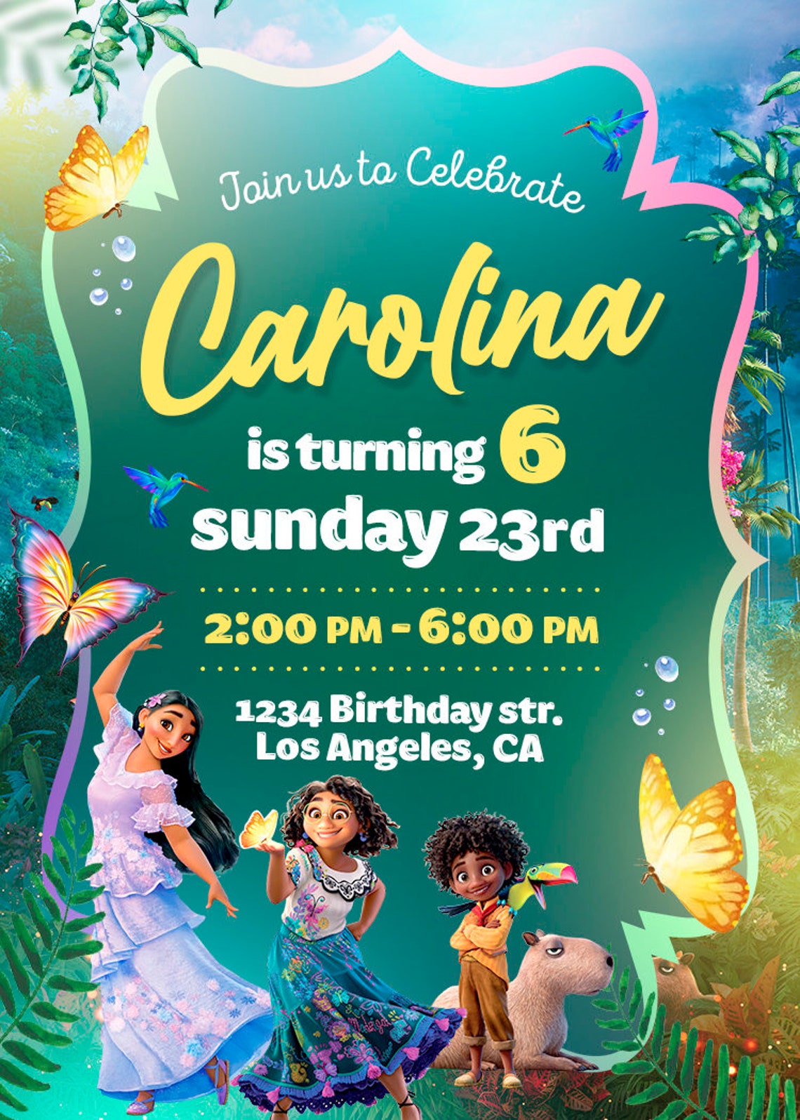 Encanto Mirabel Birthday Invitation Template Printable Kids Etsy