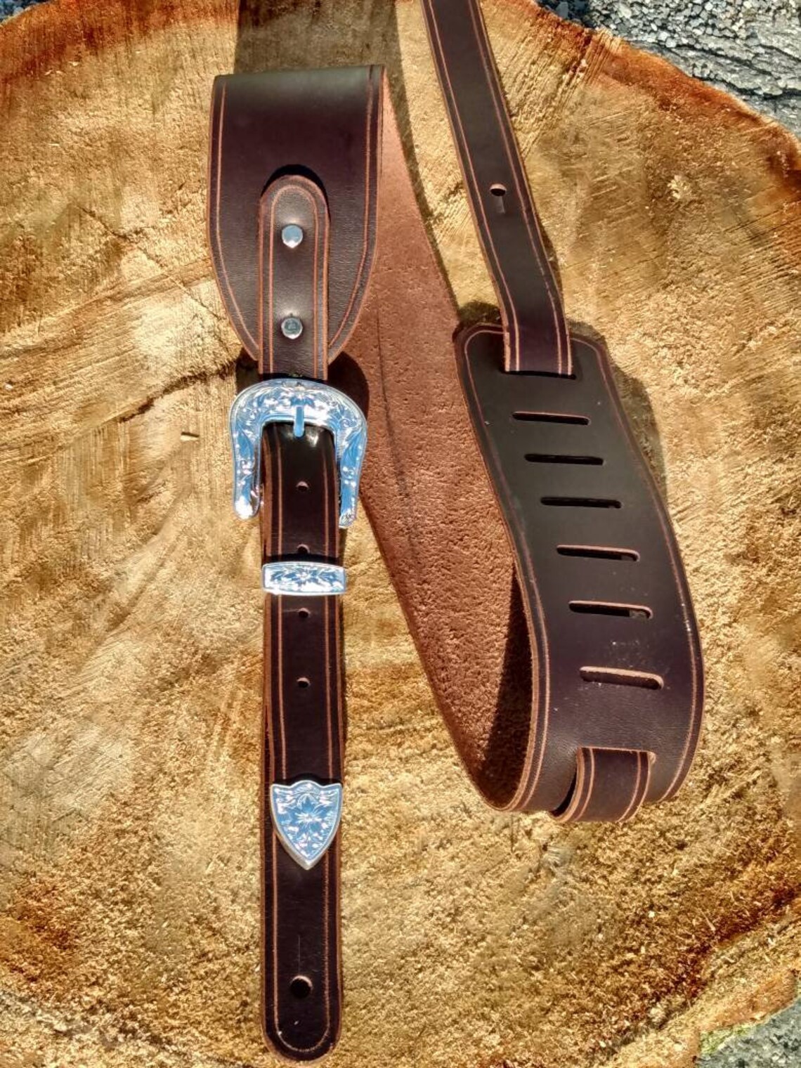 Leather Guitar Strap w/ Buckle Etsy