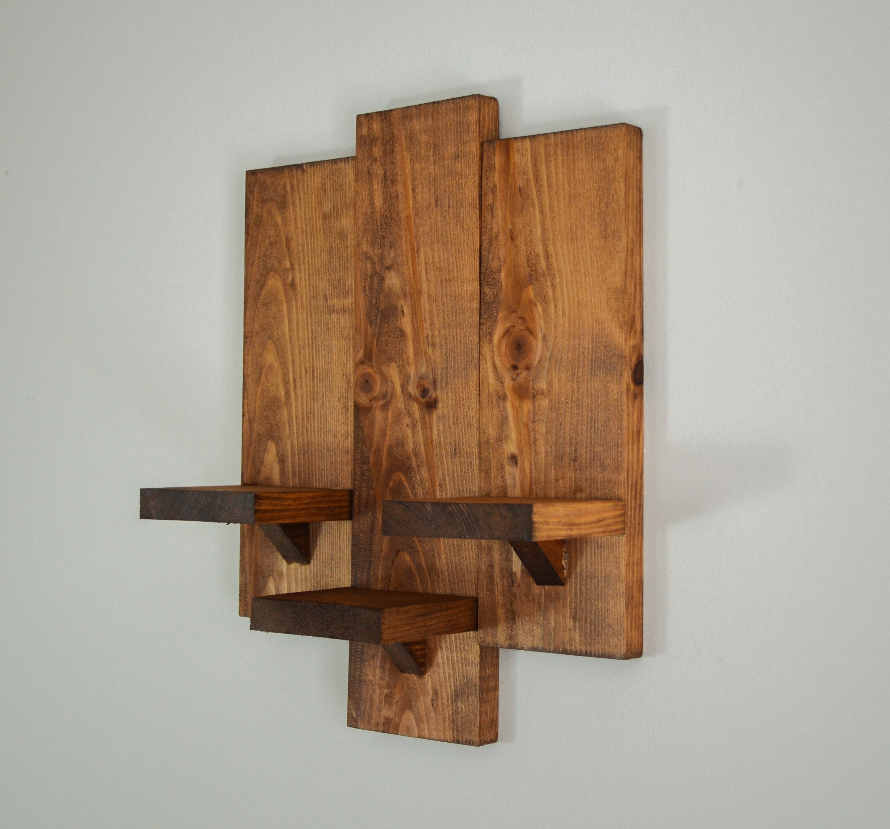 Wall Shelf Set of 3 Rustic Wall Decor Wooden Shelf Wooden Etsy