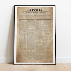 Bitcoin Whitepaper Poster - Constitution Style