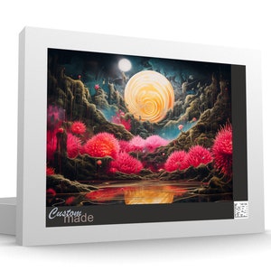 Candy Moon Jigsaw Puzzle: Surreal Pink Flowers, Fantasy Art