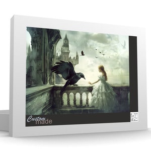 Little Princess and Crow Jigsaw Puzzle: Fantasy Castle Scene