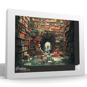 Book Tunnel Dream Fantasy, Complex Bookshelf Puzzle, Abstract Jigsaw Puzzle by Lui&#39;s Fantasy Puzzles, Difficult Puzzle
