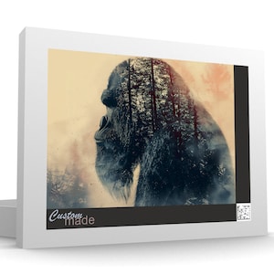 Bigfoot Jigsaw Puzzle: Double Exposure Portrait with Trees