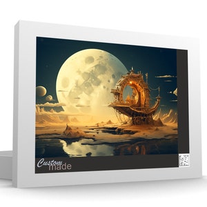 Surreal Building on Wheels Jigsaw Puzzle: Fantasy Moonscape