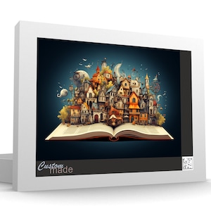 Book Jigsaw Puzzle, Colourful Houses Arising From an Opened Book, Complex Puzzle by Lui&#39;s Fantasy Puzzles, Difficult Puzzle
