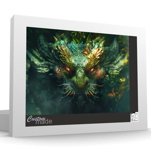 Chinese Year of the Dragon Jigsaw Puzzle, Green Dragon Portrait, Colourful Jigsaw Puzzle by Lui&#39;s Fantasy Puzzles, Difficult Puzzle