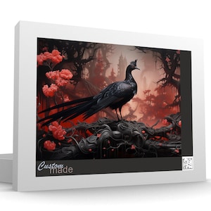 Mystical Black Bird Jigsaw Puzzle: Fantasy Art Puzzle