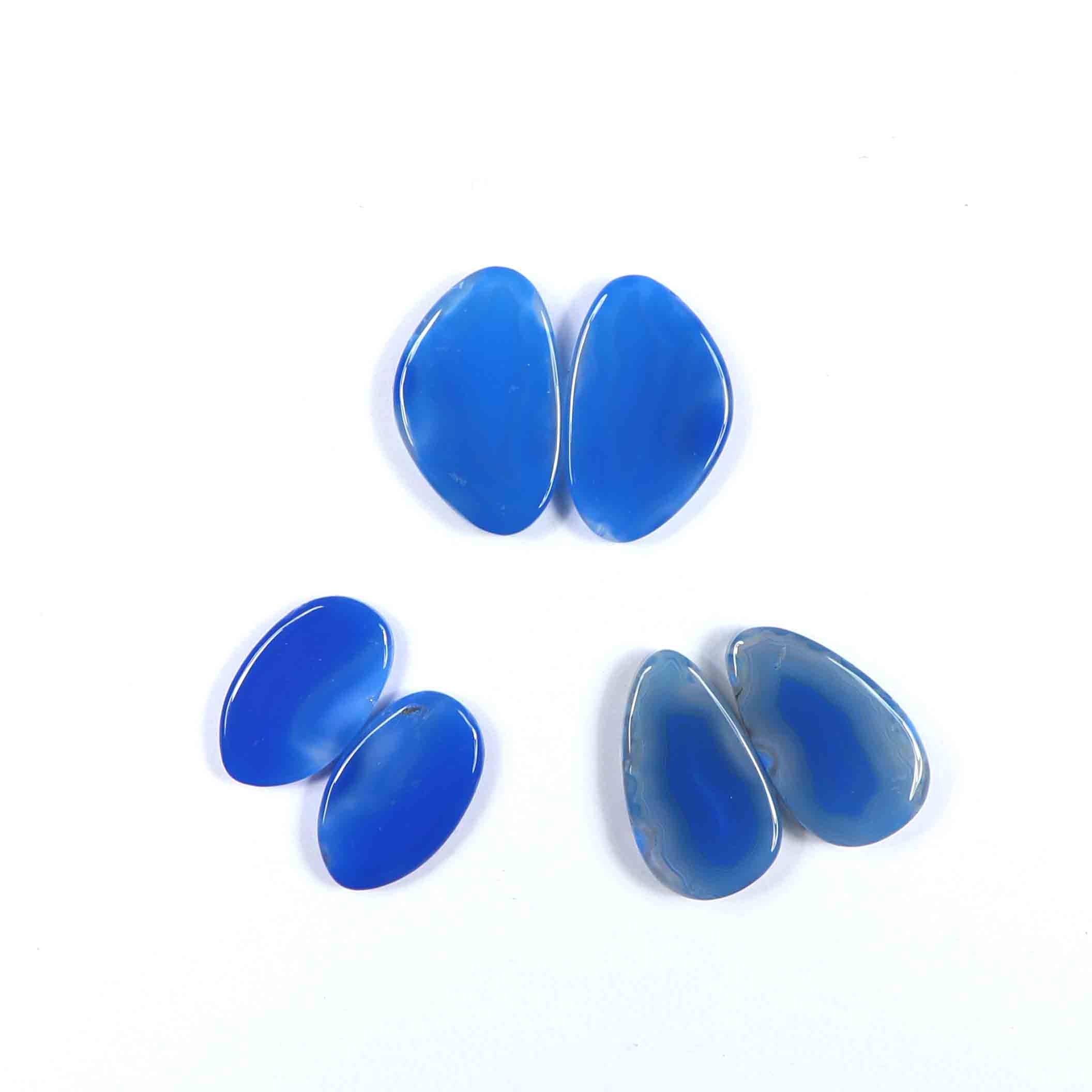 Superb Blue Botswana Agate Gemstone 3 Pair Slice designer | Etsy