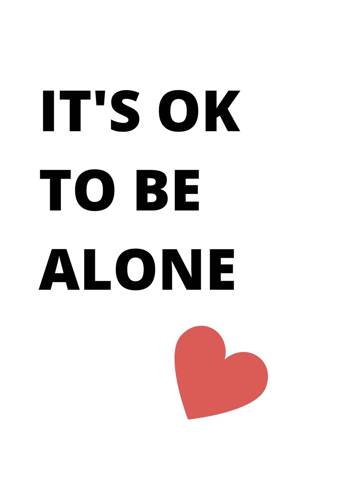 It's OK To Be Alone Print Digital Download Etsy España