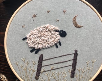Sheep Hand Embroidery Pattern, Digital Download Embroidery, Animals Embroidery Design, Beginner Friendly Embroidery, Rustic Cottage Style Sheep Hand Embroidery Pattern, Digital Download Embroidery, Animals Embroidery Design, Beginner Friendly Embroidery, Rustic Cottage Style