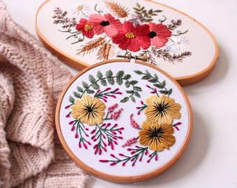 Embroidery PDF Pattern Bundle: Floral & Landscape Designs (20 Patterns)