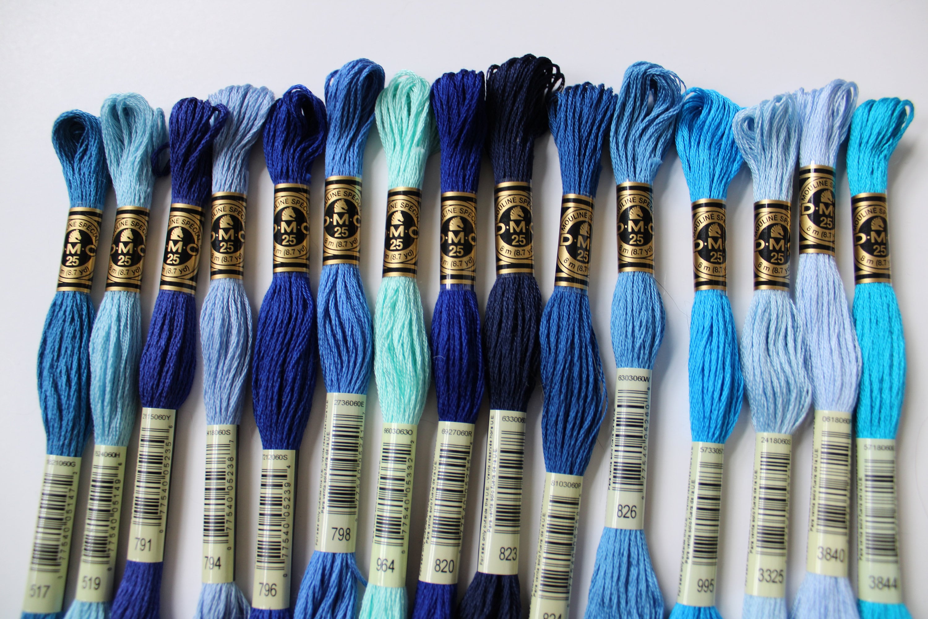 DMC thread pack 15 skeins blue shade colors for embroidery Etsy
