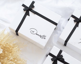 Luxury Ribbon Gift Box , Personalized Keepsake Box, Bridesmaid Gift Box,Proposal Bridal Party Box,Bridesmaid Empty Box,Groomsman Box