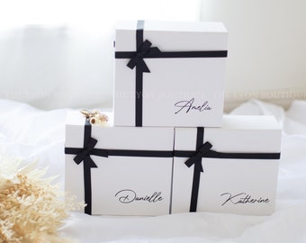 Bridesmaid Proposal Box With Ribbon, Personalized Keepsake Box, Bridesmaid Gift Box,Proposal Bridal Party Box,Bridesmaid Empty Box