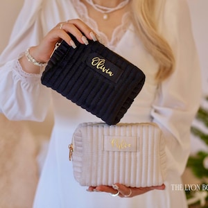 Benutzerdefinierte Samt Make-up Tasche, Reise-Kulturbeutel, personalisierte Brautjungfer Geschenke, Hochzeitsgeschenk, Kosmetiktasche, Geburtstagsgeschenk, Weihnachtsgeschenke