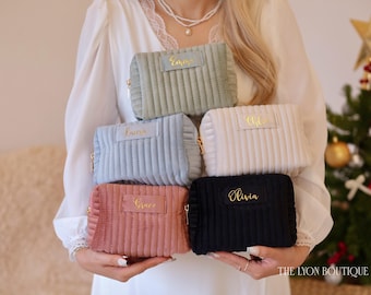 Custom Makeup Bag, Personalized Bridesmaid Gift, Travel Toiletry & Cosmetic Bag, Gift for Her, Wedding Gift, Christmas Gift, Gift for Mom