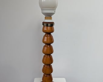 Vintage Scandinavian wooden table lamp from the 70/80s