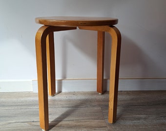 Vintage mid century stool from the 70s in style of Alvar Aalto