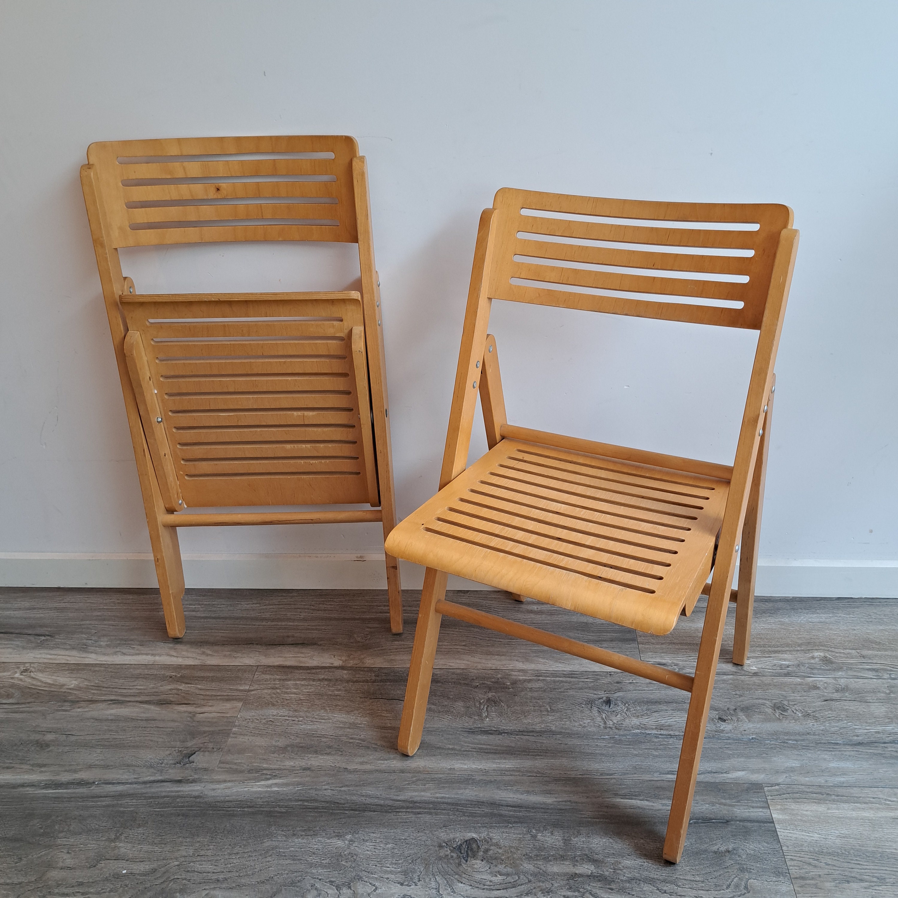 Vintage Mid Century Style IKEA NIKOLAUS Wooden Folding Chair From the Late 90s